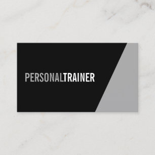 Bold Black and White Personal Trainer Business Card