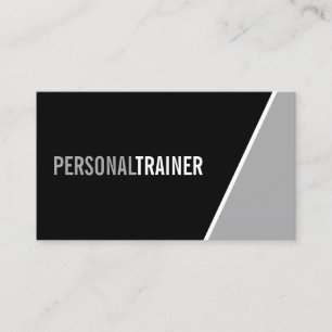 Bold Black and White Personal Trainer Business Card
