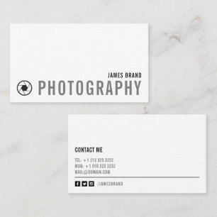 Bold Black and White Photographer Business Card