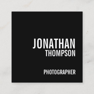 Bold Black and White Square Business Card