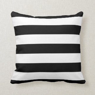 Bold Black And White Stripes Design Cushion