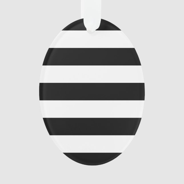 Bold Black And White Stripes Design Ornament (Front)