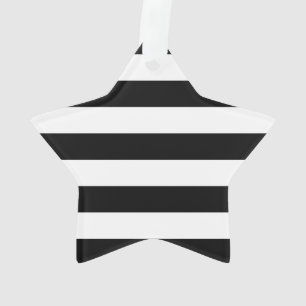 Bold Black And White Stripes Design Ornament
