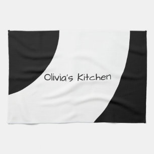 Bold Black and White Tea Towel