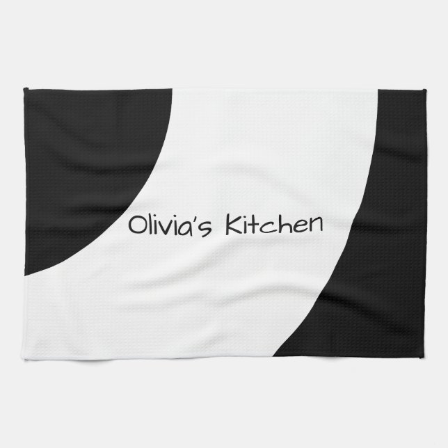 Bold Black and White Tea Towel (Horizontal)