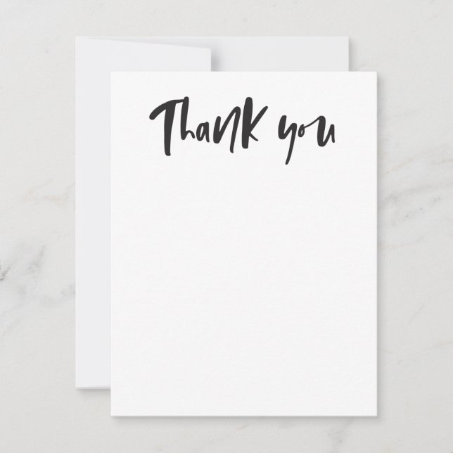 Bold black and white thank you note (Front)
