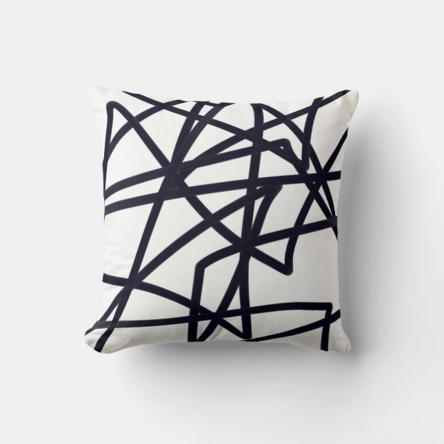 bold black and white throw pillow home decor (Front)