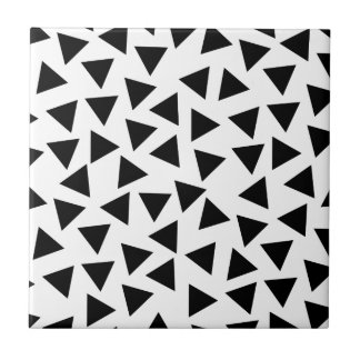 Bold Black and White Triangle Print Tile