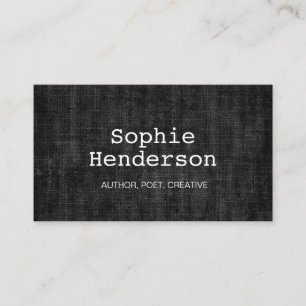 Bold Black and White Typewriter Style Author Business Card
