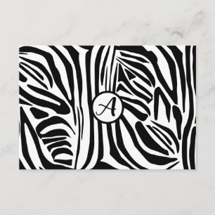 Bold Black and White Zebra Print Pattern Advice Card