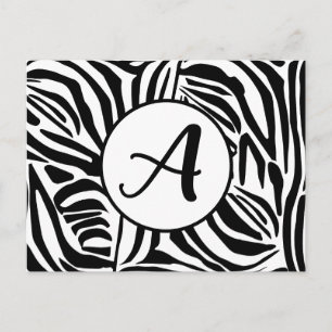 Bold Black and White Zebra Print Pattern Advice Card