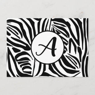 Bold Black and White Zebra Print Pattern Advice Card
