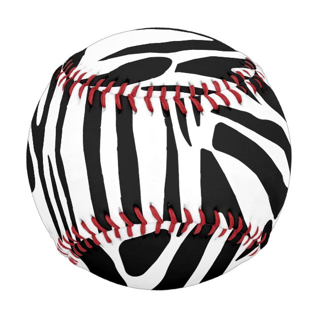 Bold Black and White Zebra Print Pattern Baseball (Front)