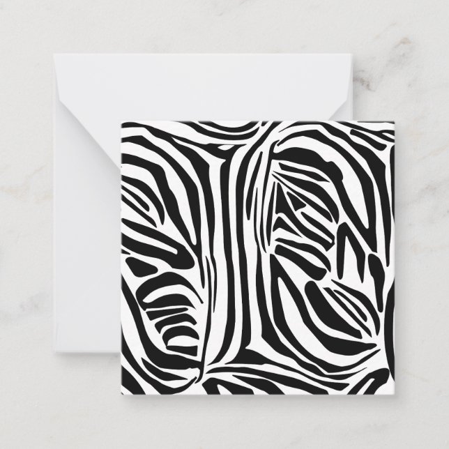 Bold Black and White Zebra Print Pattern Card (Front)