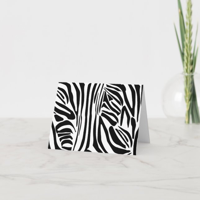 Bold Black and White Zebra Print Pattern Card (Front)