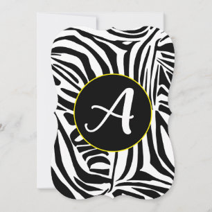 Bold Black and White Zebra Print Pattern Card