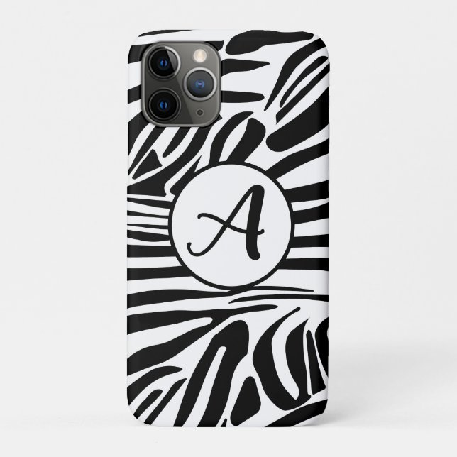 Bold Black and White Zebra Print Pattern Case-Mate iPhone Case (Back)