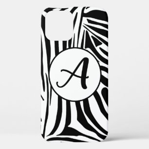 Bold Black and White Zebra Print Pattern iPhone 12 Case