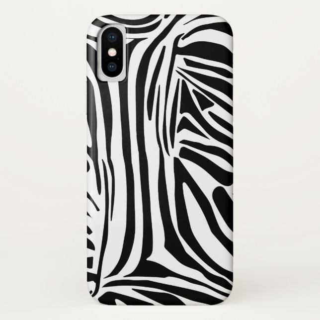 Bold Black and White Zebra Print Pattern Case-Mate iPhone Case (Back)