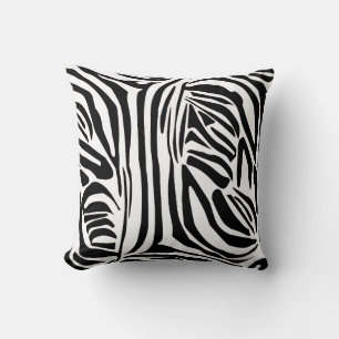 Bold Black and White Zebra Print Pattern Cushion