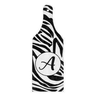 Bold Black and White Zebra Print Pattern Cutting Board