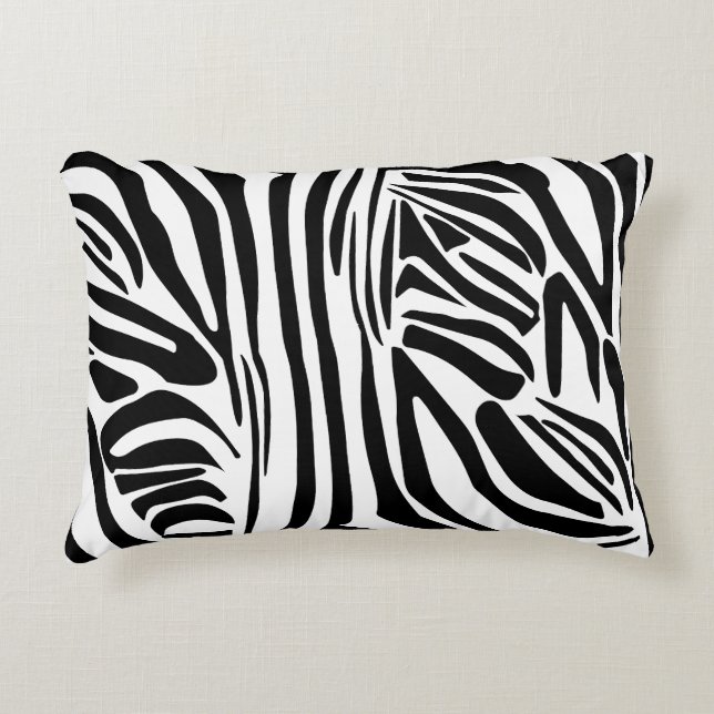 Bold Black and White Zebra Print Pattern Decorative Cushion (Front)