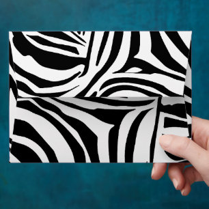 Bold Black and White Zebra Print Pattern Envelope