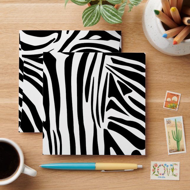 Bold Black and White Zebra Print Pattern Envelope (Desk)