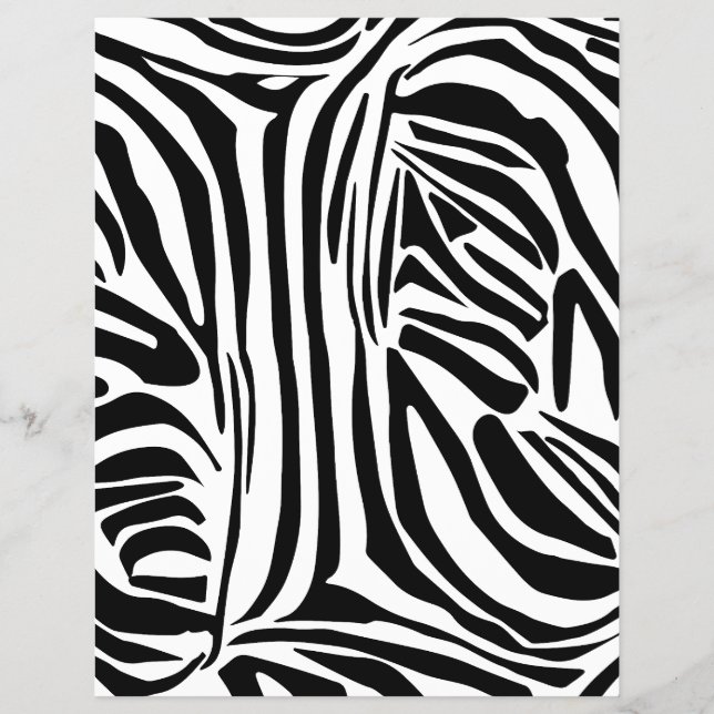 Bold Black and White Zebra Print Pattern Flyer (Front)