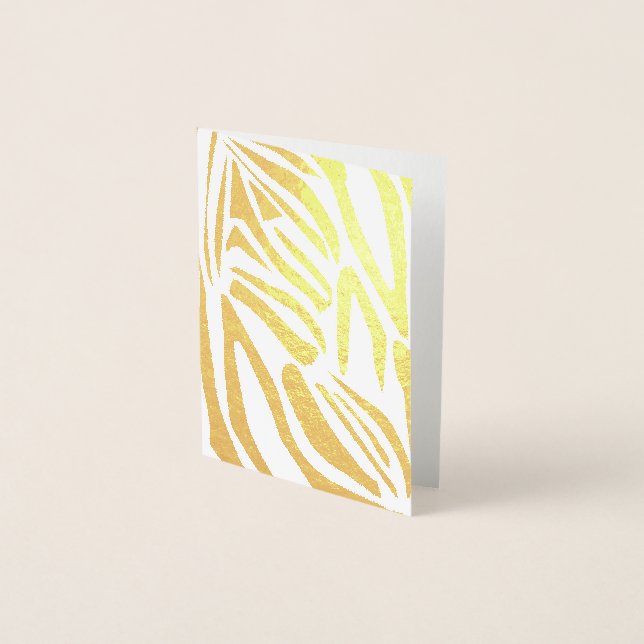 Bold Black and White Zebra Print Pattern Foil Card (Front)