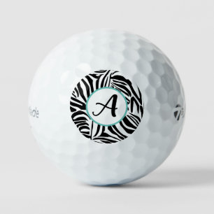 Bold Black and White Zebra Print Pattern Golf Balls