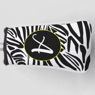 Bold Black and White Zebra Print Pattern Golf Head Cover