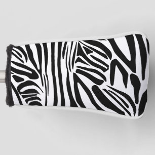 Bold Black and White Zebra Print Pattern Golf Head Cover