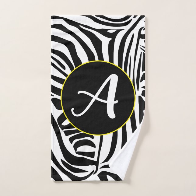 Bold Black and White Zebra Print Pattern Hand Towel (Hand Towel)