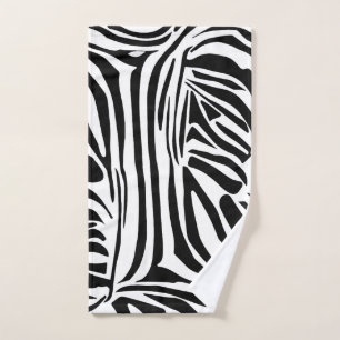 Bold Black and White Zebra Print Pattern Hand Towel
