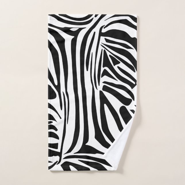 Bold Black and White Zebra Print Pattern Hand Towel (Hand Towel)