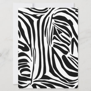 Bold Black and White Zebra Print Pattern Invitation