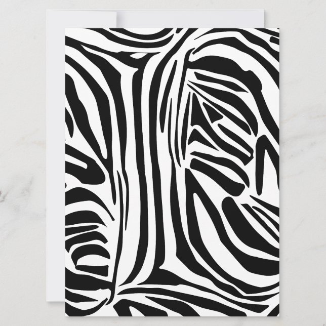 Bold Black and White Zebra Print Pattern Invitation (Front)