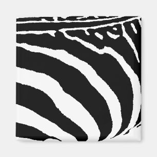 Bold Black and White Zebra Print Pattern Magnet