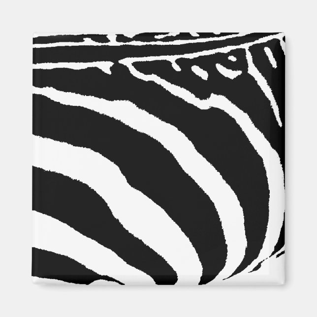 Bold Black and White Zebra Print Pattern Magnet (Front)