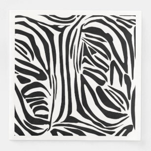 Bold Black and White Zebra Print Pattern Napkin