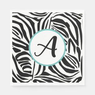 Bold Black and White Zebra Print Pattern Napkin