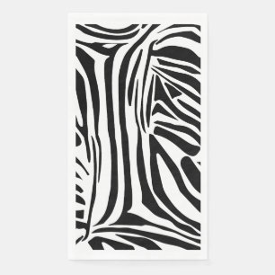Bold Black and White Zebra Print Pattern Napkin