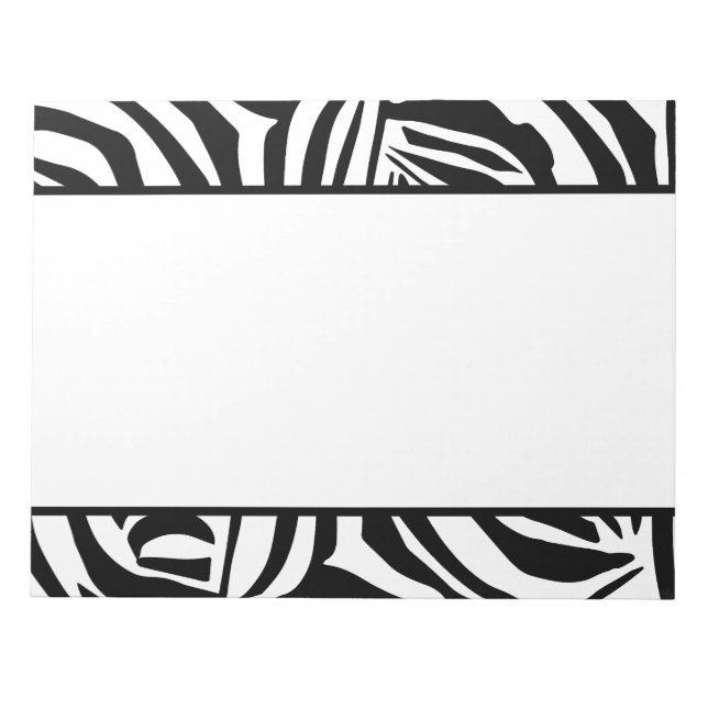 Bold Black and White Zebra Print Pattern Notepad (Front)