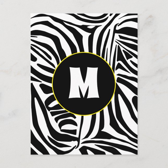 Bold Black and White Zebra Print Pattern Postcard (Front)