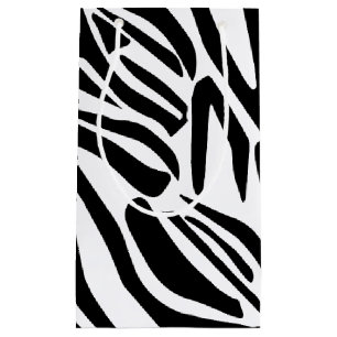 Bold Black and White Zebra Print Pattern Small Gift Bag