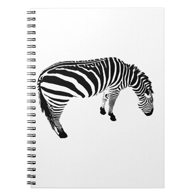 Bold Black and White Zebra Print Pattern Spiral Notebook (Front)