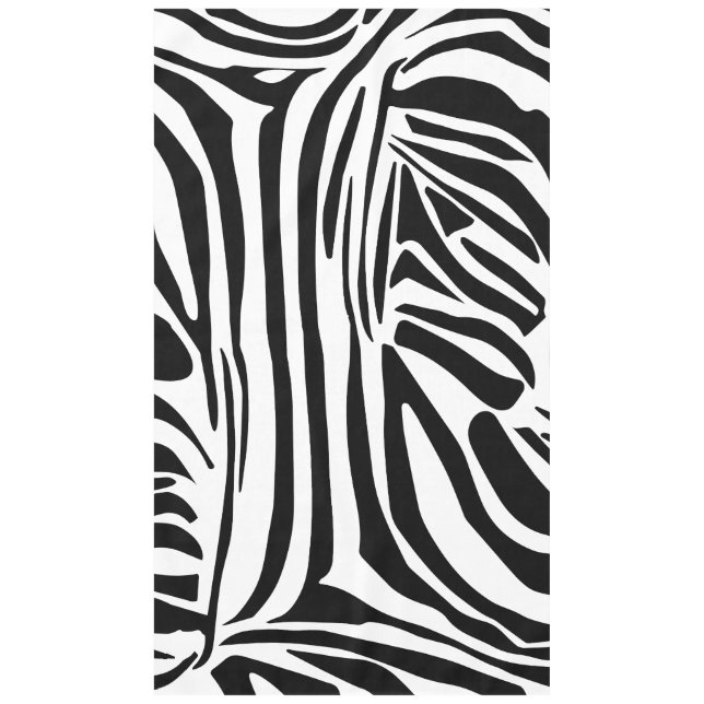 Bold Black and White Zebra Print Pattern Tablecloth (Front)