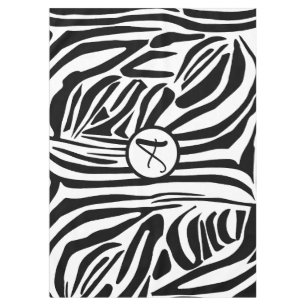 Bold Black and White Zebra Print Pattern Tablecloth