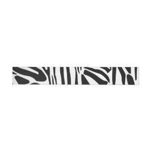 Bold Black and White Zebra Print Pattern Wraparound Address Label